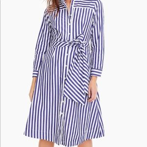 Jcrew Striped Midi Shirt Dress